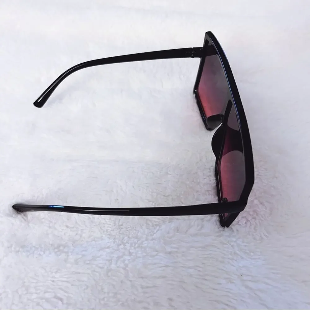 Ivonne Black & Pink Oversized Square Sunglasses - Picture 8 of 11